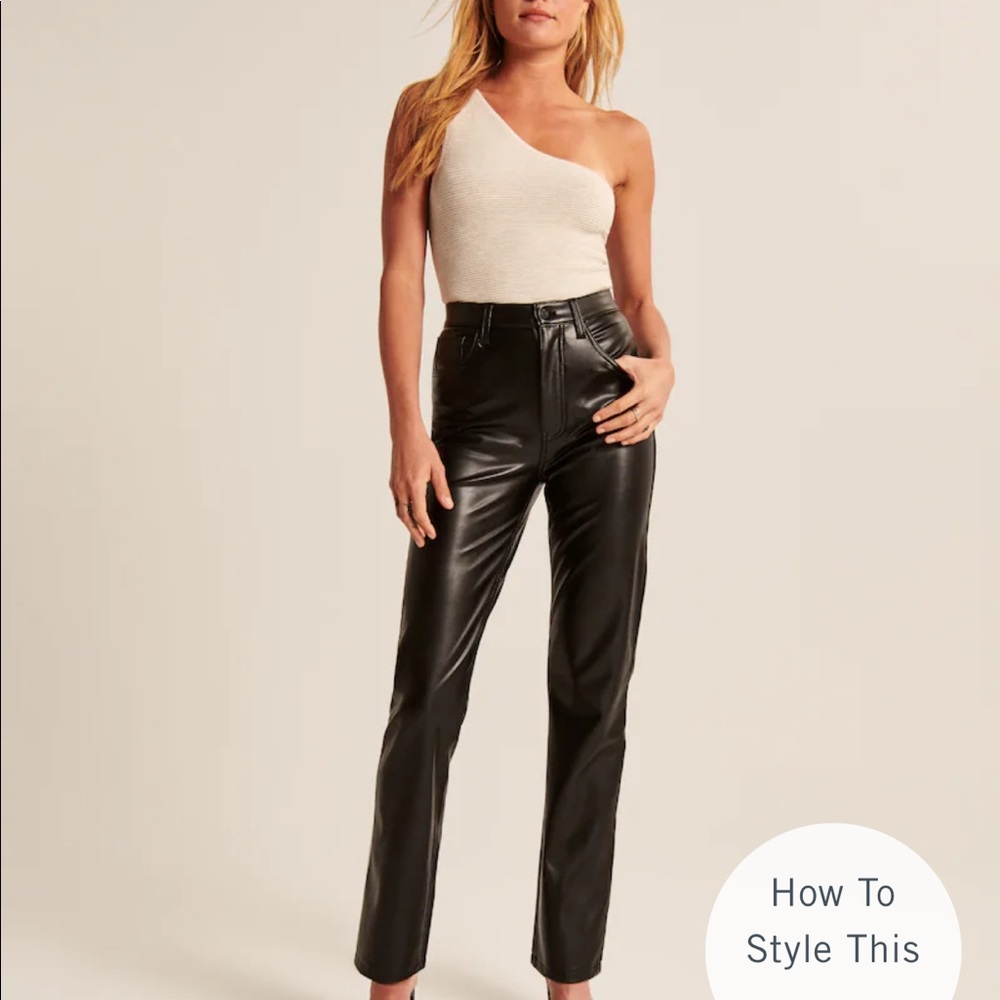 Abercrombie 90s Straight Leather Pants